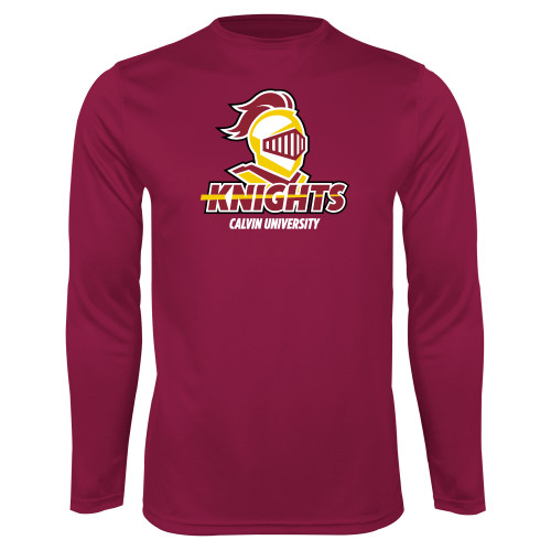  Maroon Performance Long Sleeve Shirt - Knights with University
