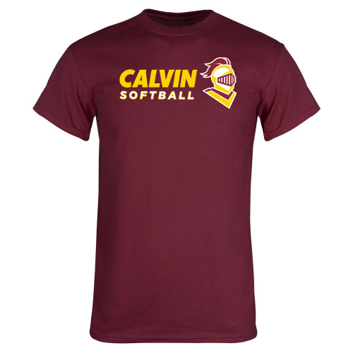  Maroon T Shirt - Calvins Softball Horizontal