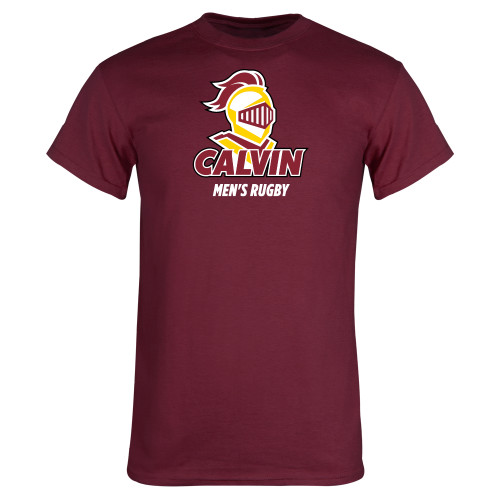  Maroon T Shirt - Calvins Mens Rugby Stacked
