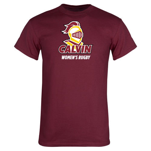  Maroon T Shirt - Calvins Womens Rugby Stacked