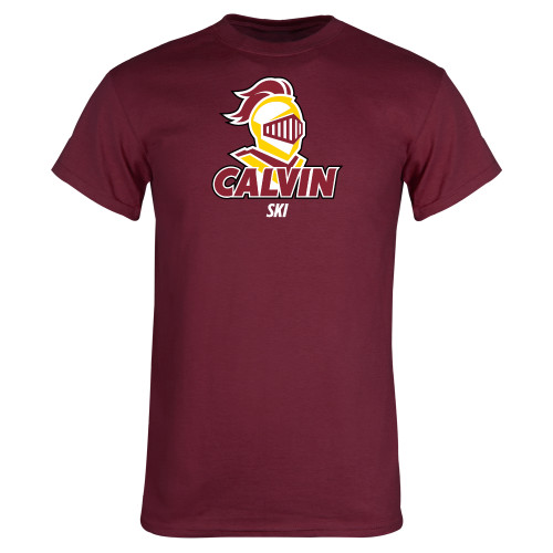  Maroon T Shirt - Calvins Ski Stacked