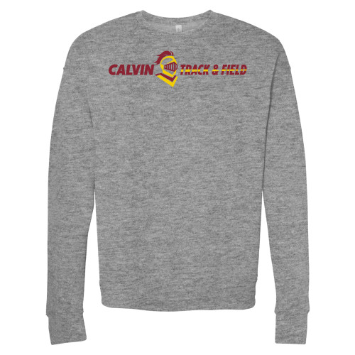  Bella + Canvas Heather Grey Fleece Crew - Track and Field Horizontal