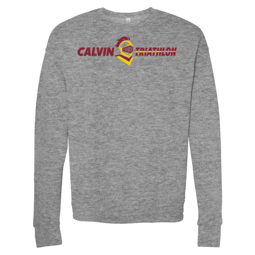  Bella + Canvas Heather Grey Fleece Crew - Triathlon Horizontal