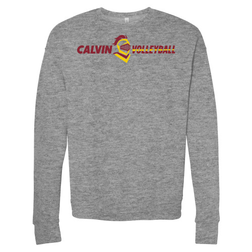  Bella + Canvas Heather Grey Fleece Crew - Volleyball Horizontal