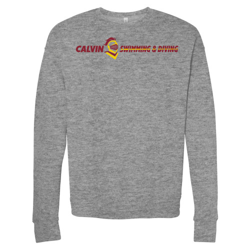  Bella + Canvas Heather Grey Fleece Crew - Swimming and Diving Horizontal