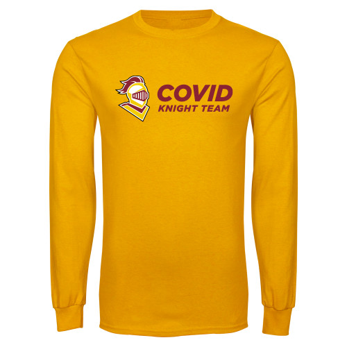  Gold Long Sleeve T Shirt - Covid Knight Team