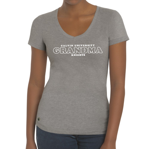  Fall Rush Ladies Athletic Grey V Neck Tee - Knights Grandma