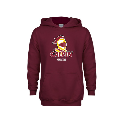  Youth Maroon Fleece Hoodie - Athletics Stacked