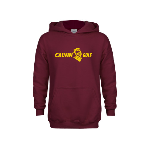  Youth Maroon Fleece Hoodie - Golf Horizontal