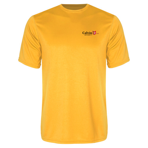  Gold Performance Tee - University Logo 1876 Horizontal