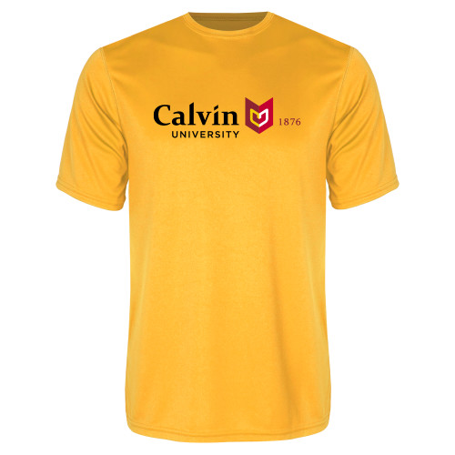  Gold Performance Tee - University Logo 1876 Horizontal
