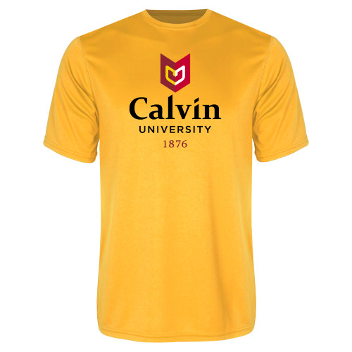  Gold Performance Tee - University Logo 1876 Vertical