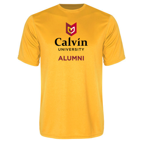  Gold Performance Tee - Alumni University Logo Vertical