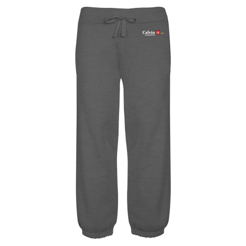  ENZA Womens Dark Heather Banded Fleece Capri - University Logo 1876 Horizontal