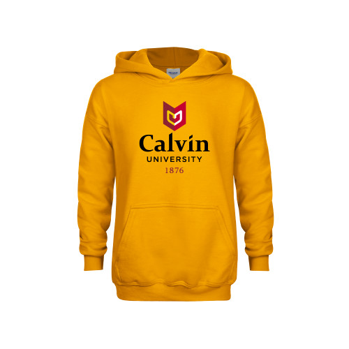  Youth Gold Fleece Hoodie - University Logo 1876 Vertical