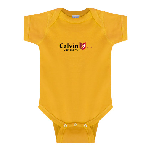  Gold Infant Onesie - University Logo 1876 Horizontal