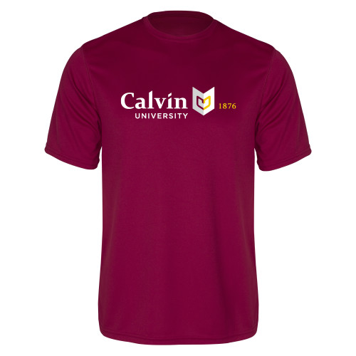  Maroon Performance Tee - University Logo 1876 Horizontal