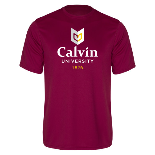  Maroon Performance Tee - University Logo 1876 Vertical