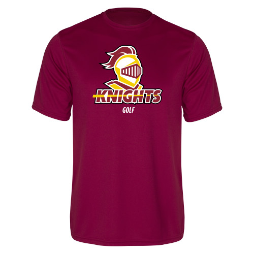  Maroon Performance Tee - Golf Stacked