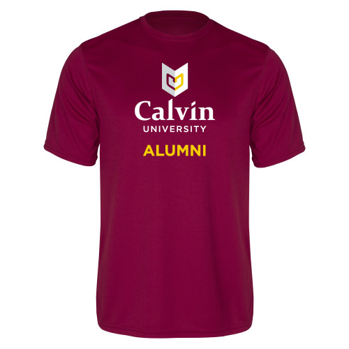  Maroon Performance Tee - Alumni University Logo Vertical