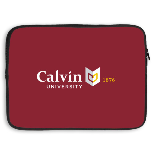  15 inch Neoprene Laptop Sleeve - University Logo 1876 Horizontal
