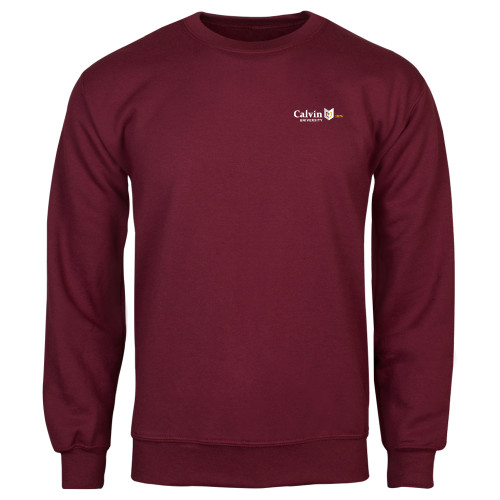  Maroon Fleece Crew - University Logo 1876 Horizontal