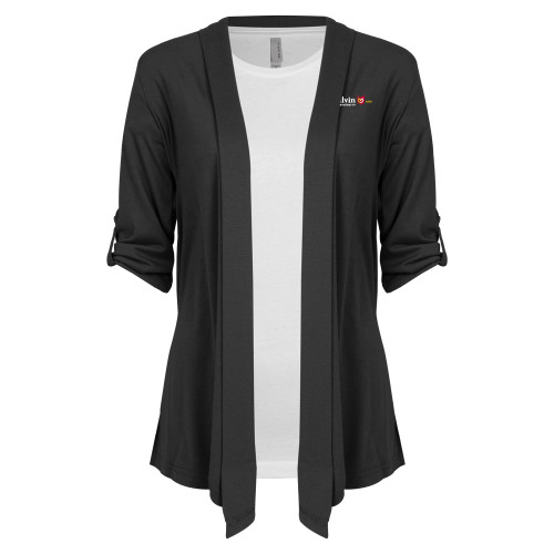  Womens Grey Drape Front Cardigan Sweater - University Logo 1876 Horizontal