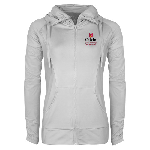  Womens White Sport Wick Stretch Full Zip Jacket - Speech Pathology and Audiology