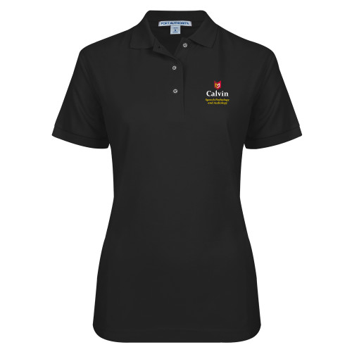  Womens Silk Touch Black Pique Polo - Speech Pathology and Audiology