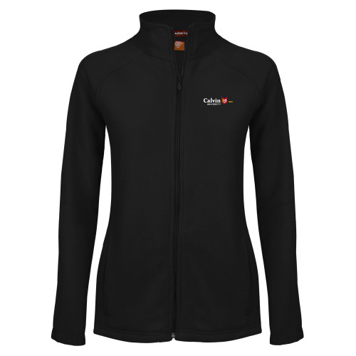  Womens Black Fleece Full Zip Jacket - University Logo 1876 Horizontal