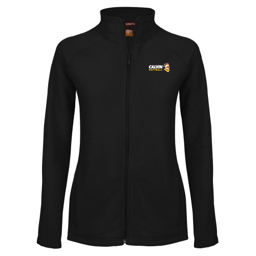  Womens Black Fleece Full Zip Jacket - Calvins Softball Horizontal