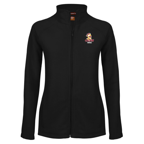  Womens Black Fleece Full Zip Jacket - Calvins Football Stacked