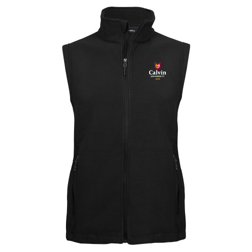  Black Fleece Full Zip Vest - University Logo 1876 Vertical