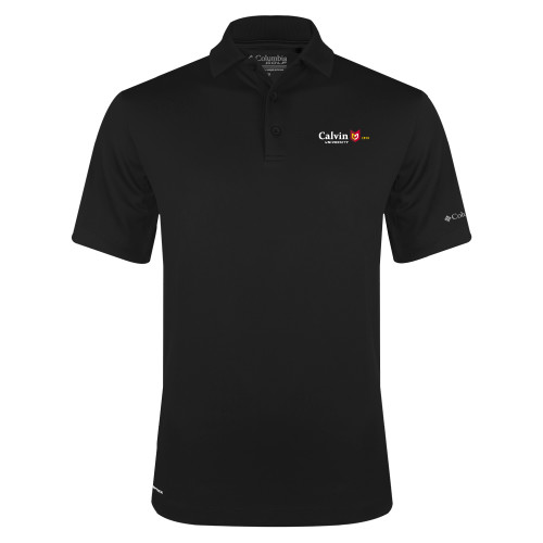  Columbia Black Omni Wick Drive Polo - University Logo 1876 Horizontal
