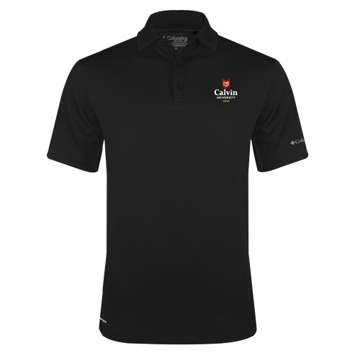  Columbia Black Omni Wick Drive Polo - University Logo 1876 Vertical