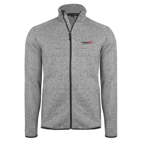  Grey Heather Sweater Fleece Jacket - University Logo 1876 Horizontal