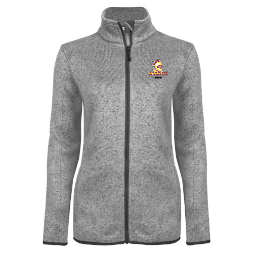  Womens Grey Heather Fleece Jacket - Calvins Bowling Stacked