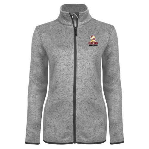  Womens Grey Heather Fleece Jacket - Calvins Womens Rugby Stacked