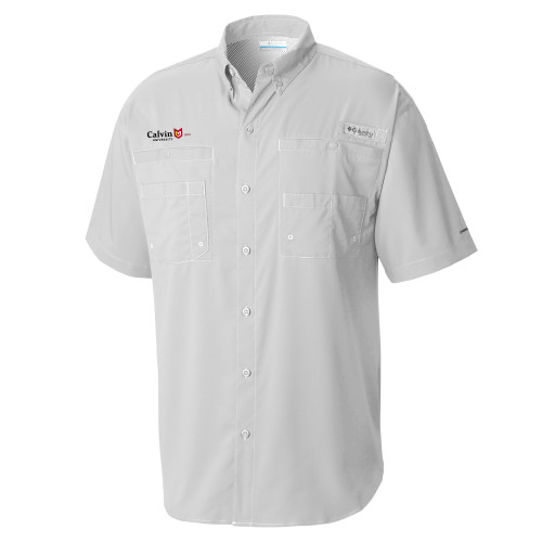  Columbia Cool Grey Tamiami Performance Short Sleeve Shirt - University Logo 1876 Horizontal