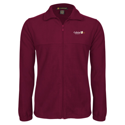  Maroon Fleece Full Zip Jacket - University Logo 1876 Horizontal