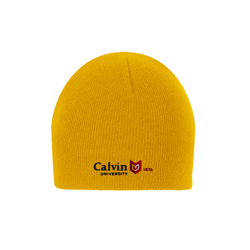  Gold Knit Beanie - University Logo 1876 Horizontal