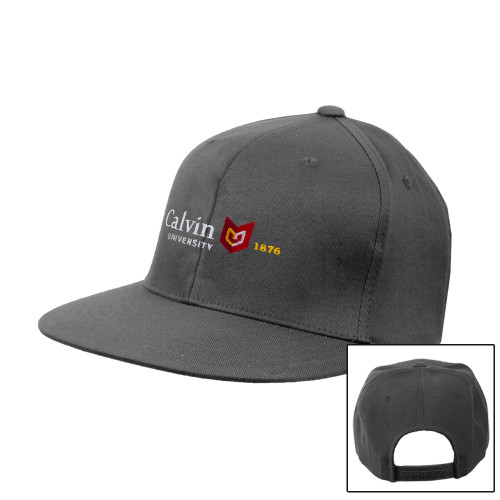  Charcoal Flat Bill Snapback Hat - University Logo 1876 Horizontal