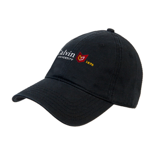  Black Unstructured Adjustable Low Profile Hat - University Logo 1876 Horizontal