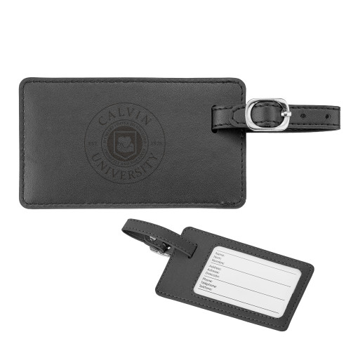  Neoskin Black Luggage Tag - Calvin University English Seal - 150th Anniversary Engraved