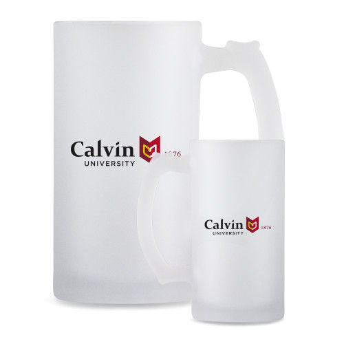  Full Color Decorative Frosted Glass Mug 16oz - University Logo 1876 Horizontal