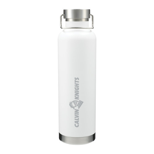  Thor Copper Vacuum Insulated White Bottle 32oz - Calvin Knights One Line Engraved