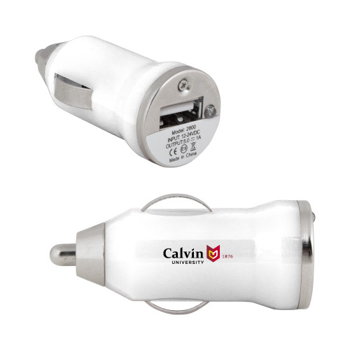  On the Go White Car Charger - University Logo 1876 Horizontal