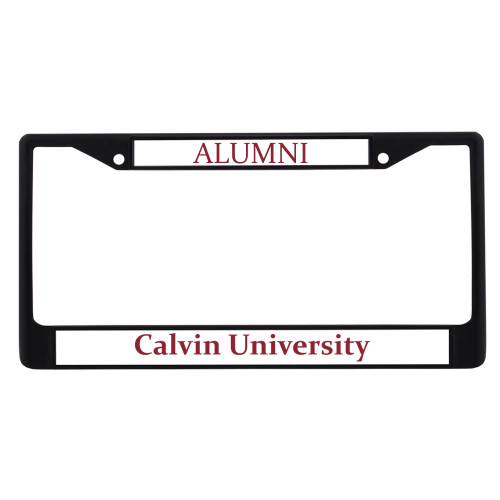  Alumni Metal License Plate Frame in Black - Calvin University Wordmark