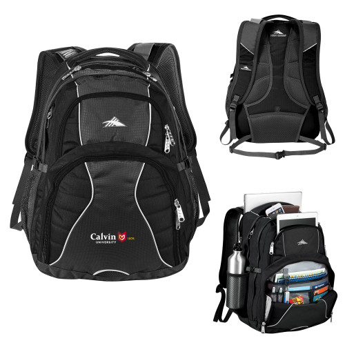 Calvin Univ High Sierra Black Swerve Computer Backpack
