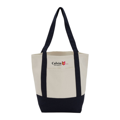  Mini Black Recycled 8oz Cotton Canvas Tote - University Logo 1876 Horizontal